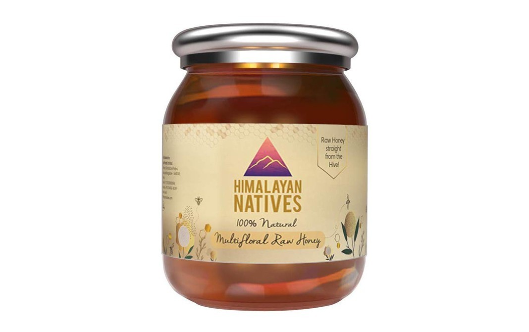 Himalayan Natives 100% Natural Multifloral Raw Honey   Glass Jar  500 millilitre